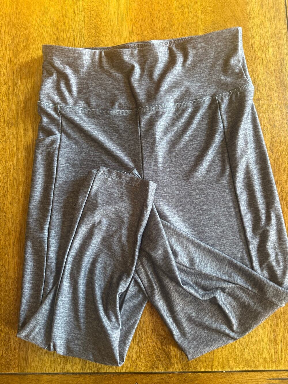 Zone Pro Women's M Gray Marled High Waist Leggings Side Pockets